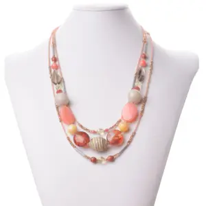 Necklace in Murano glass and resin Pink combination High quality materials For woman For evry look Modern style