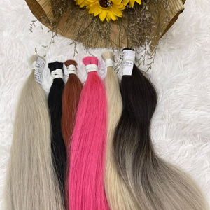 Prix de gros d'usine couleur noire naturelle 100% cheveux humains vietnamiens vierges en vrac Extensions de cheveux vierges trame de génie - Product Image 1