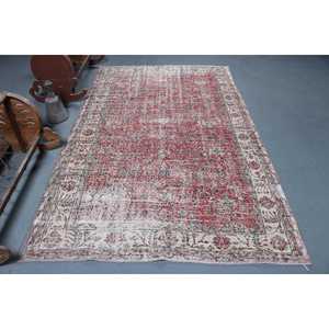 Grand tapis vintage 5,2x8,4 pieds, tapis camouflage rouge et bleu en laine - Product Image 1