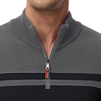 Pull-over chaud d'hiver en polaire Cardigan Pull-over mince à rayures pour hommes Manteau tricoté pour hommes Vêtements d'extérieur pour hommes