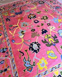 พรมปูพื้นสีชมพูพรมดีไซน์แอบสแตรกต์งานถักด้วยมือด้วยมือสไตล์เปอร์เซีย9x12ชุดพื้นห้องนั่งเล่น - Product Image 4