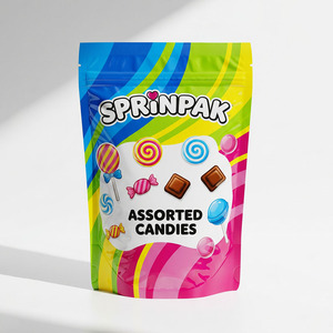 Thấp moq in kỹ thuật số đứng lên túi cho các loại kẹo | đầy màu sắc Nắp kéo tùy chỉnh Desgin kẹo bao bì túi moq 2000pcs - Product Image 1
