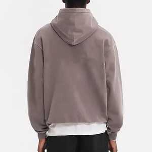 Sudadera con capucha para hombre con logotipo personalizado y hombros caídos Vintage 460 GSM, bordado de rizo francés, lavado ácido y pesado - Product Image 6