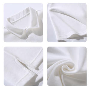 2025 hommes à manches courtes pour Polo T-Shirt haute qualité 100% coton solide décontracté Style surdimensionné 240 grammes Jersey tissu pour l'été - Product Image 3