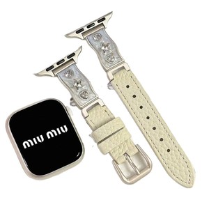 Correa de <span class=keywords><strong>Reloj</strong></span> de Cuero y Metal con Pedrería para <span class=keywords><strong>Apple</strong></span> Watch Series 11 10, Correa de <span class=keywords><strong>Reloj</strong></span> de Lujo con Pedrería para Mujer - Product Image 4