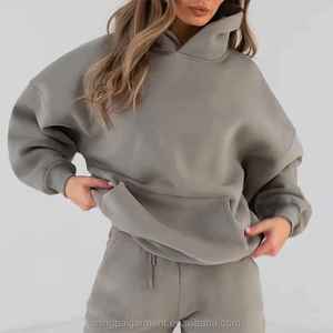 Women's Casual Long-Sleeve Pullover Stylish Hooded With Front Pocket Woven New Fashionable <b>Tops</b> for Women OEM - Product Image 1