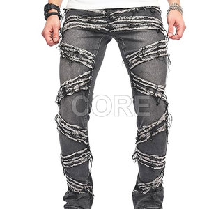 2025 derniers pantalons empilés pour hommes vêtements décontractés pantalons pour hommes lavés disponibles en différentes couleurs pantalons empilés pour hommes - Product Image 1
