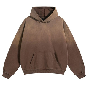 Fabricants de sweats à capuche délavés à l'acide personnalisé unisexe Vintage Print Logo Distressed Sports à manches longues à capuche en coton surdimensionné - Product Image 1