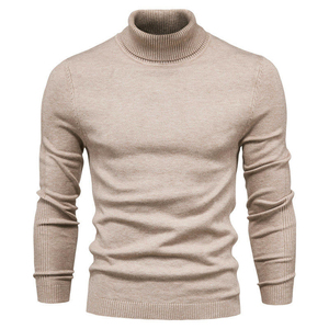 Pull à col roulé en tricot pour hommes Prix bon marché Pull à col haut Offre Spéciale pour hommes Col haut blanc pour hommes Hiver - Product Image 4