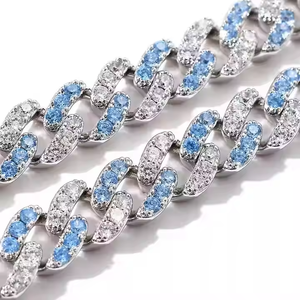 Collar de cadena cubana de Primavera de 10MM totalmente helado, diamantes de moissanita brillantes, collar llamativo de estilo Hip Hop en negrita de plata/oro - Product Image 3