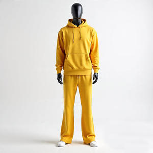 Último diseño chándal personalizado invierno hombres con capucha sólido ecológico 100% algodón chándal Conjunto personalizado Color para la venta en línea - Product Image 5