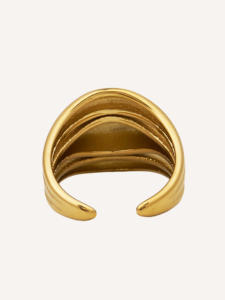 Anillo de Acero Inoxidable Chapado en Oro Golden YXQ R226, Cómodo, Exquisito y Moderno para Mujer, Atractivo y Atemporal, Envío en 48h a la UE - Product Image 2