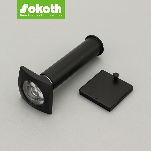 Wholesale square Peephole Zinc Black Door Viewer Wide Range Door Eye Peephole Supply Wholesale Price Door Viewer High Quality
