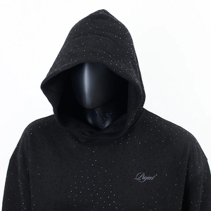 Sweat-shirts à capuche personnalisés en coton lourd de qualité supérieure, broderie et strass, pour hommes - Product Image 2