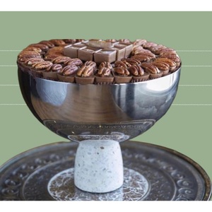 Exhibición de postres dulces de forma ovalada estándar, cuenco de Chocolate de Metal plateado, ocasiones para servir de boda dulces, postres - Product Image 3