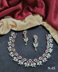 Mode américain diamant collier ovale Design collier ensemble feuille et boucles d'oreilles ensembles bijoux de mariage de mariée pour les mariées cadeaux de fête - Product Image 2