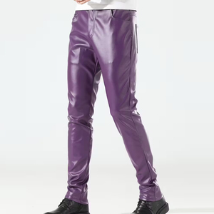 Diseñe su propio logotipo Pantalones de cuero para hombres Precio al por mayor Pantalones de cuero hechos a medida para hombres - Product Image 3