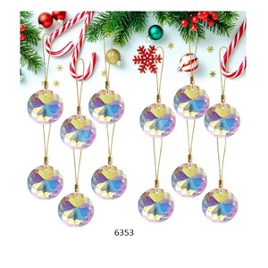 12 pièces cristal verre coloré prisme suspendus ornements pour arbres de noël décorations fête anniversaire mariage décor - Product Image 2