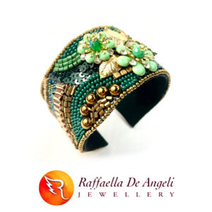 Pulsera de Cuentas de Cristal/Strass Casual/Deportiva para Mujer Green Forest Raffaella De Angeli 02 (Latón) - Product Image 3