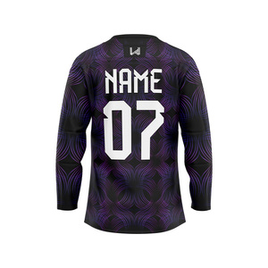 Maillots de hockey sur glace unisexes en polyester 100% avec logo personnalisé imprimé, 4 jeux, extensible dans les quatre sens, respirant, évacuant l'humidité - Product Image 5