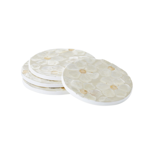 Juego de 4 Posavasos Decorativos Hechos a Mano con Madreperla, Posavasos con Incrustaciones de Concha de Capiz para Restaurante, Café, Fiesta, de Vietnam - Product Image 3