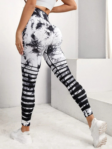 Custom Logo Mid Waist 100% Cotton Yoga <b>Leggings</b> Gym Push Sports Fitness Pants Women Digital Printing - Product Image 6