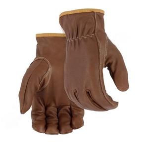 Heavy Duty Men's Leather <b>Gloves</b> Cut-l with Goatskin Arc Protective XL Size Oil & Water Resistant for Driving - Product Image 2