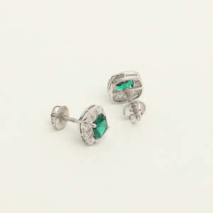 NOVAMART Fine Premium 925 <b>Sterling</b> <b>Silver</b> <b>Stud</b> Earrings for Women Girls Geometric Water Drop Shape Bezel Setting Featuring Princ - Product Image 4