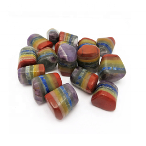 Sept Chakra cristal dégringolé pierre Agate pierre précieuse Reiki guérison en vrac galet sculpté Technique approvisionnement en gros - Product Image 6
