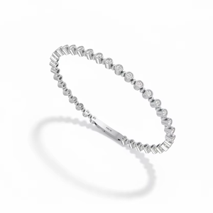 กำไลข้อมือทอง 14K ประดับเพชรแท้แบบลอยตัวสำหรับผู้หญิง - Product Image 1