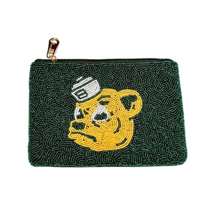 Pochette perlée Cowboy de haute qualité fabriquée à la main Western Mini porte-monnaie fermeture à glissière noir couleurs toile accessoire de mode - Product Image 2