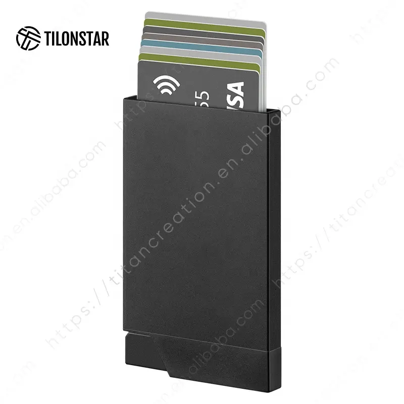 TILONSTAR TVC500 Factory Wholesale Rfid Pop Up Wallet Business Aluminum Slim Credit Card Holder Men For Gift