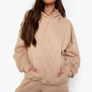 Sudaderas con capucha personalizadas de alta calidad para mujer estilo callejero invierno cremallera Sudadera con capucha tejida en blanco liso a granel ropa al por mayor cuello con capucha - Product Image 1