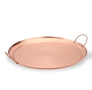 Handcrafted Copper Metal Tray With Glossy Finished for <b>Kitchen</b> Food Serving and Wedding Party Tabletop <b>Decorations</b> - Product Image 1