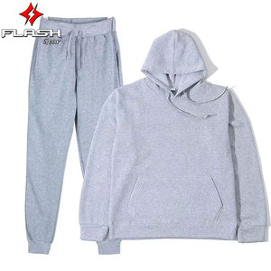 Automne/hiver Sports survêtement ensemble pour hommes et femmes nouveau décontracté imprimé velours chaud à capuche pantalon couleur unie deux pièces survêtement - Product Image 6