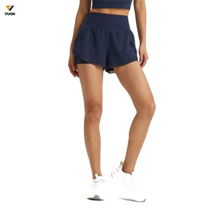 Short de course en polyester personnalisé pour femmes séchage rapide athlétique survêtement poche 2-en-1 Sport Gym Shorts respirant formel en gros - Product Image 6