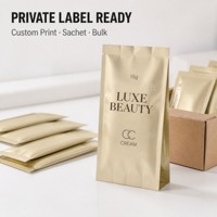 Pochette à soufflets latéraux en feuille d'or, sachet cosmétique, sac d'emballage 15g, pochette en aluminium et nylon pour crème, impression par gravure, OEM ODM