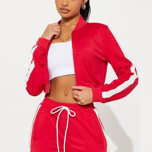 Women's ELEGANT Casual Style 100% Cotton Eco-Friendly <b>Crocheted</b> Knit Two-Piece Set Double Zipper <b>Cardigan</b> Jacket Full-Length - Product Image 2