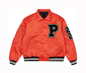 High Quality Custom Satin Varsity <b>Jackets</b> for <b>Men</b> Embroidered Collar Pocket College Baseball <b>Jacket</b> for <b>Men</b> - Product Image 3