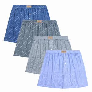 Calzoncillos bóxer de punto a cuadros cómodos y elegantes para hombre, ropa de dormir transpirable de algodón ligero y duradero para uso informal en el salón - Product Image 2