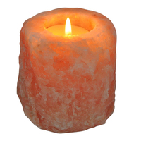 Lampe en sel de l'Himalaya artisanale haut de gamme, porte-bougie chauffe-plat, en cristal naturel durable, pour l'ambiance et la relaxation à la maison