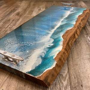 High Quality Luxury Resin Wood Serving Tray Epoxy Serving Tea Breakfast Wholesale Restaurant & Hotel Supplies Food Serving Tray - Product Image 6