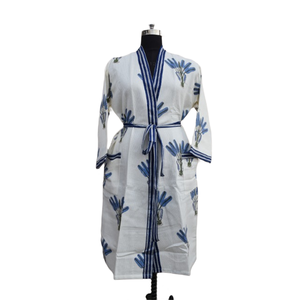 Kimono algodón waffle bata mujer verano frente abierto ropa de dormir bata playa vestido - Product Image 1