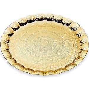 โรงงานอุปกรณ์ที่เรียบง่ายและทันสมัยในครัวเรือนมัลติฟังก์ชั่สแตนเลสรอบถาดสแตนเลสโกลเด้น - Product Image 1