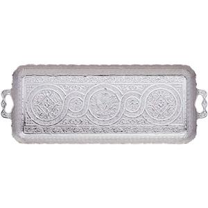 Bandeja DE SERVICIO DE METAL elegante y duradera de diseño lujoso Chapado en plata, perfecta para servir bebidas, aperitivos y Decoración elegante - Product Image 1