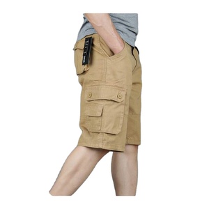 กางเกงขาสั้นคาร์โก้ผู้ชาย ผ้าฝ้าย เอวยางยืด สีพื้น คุณภาพสูง ทนทาน - Product Image 5