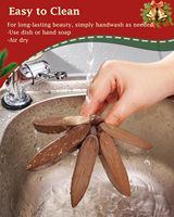 Alas Kayu Klasik Bentuk Bunga Natal Ramah Lingkungan, Alas Panci Dekoratif, Dapat Dilipat, Tahan Panas, Tahan Lama, Cepat Kering, Hadiah