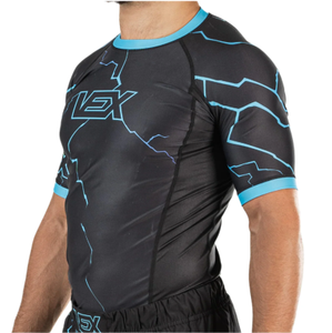 Camiseta de Manga Corta Azul Shock Rash Guard, Nueva Colección 2025, la Mejor Calidad, Lisa, para MMA, para Hombre - Product Image 4