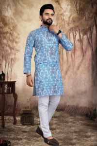 Kurta Designs Pour Hommes Designers Et Casual Shalwar Kameez Span polyester hommes kurta demi manches slim fit kurta design Eid - Product Image 4