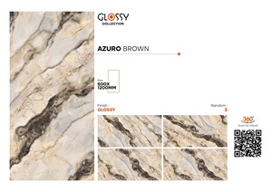 2x4ฟุตพอร์ซเลนเคลือบกระเบื้องสีน้ำตาล azuro-มันวาวเคลือบเงา600x1200มม. สำหรับห้องน้ำ - Product Image 2